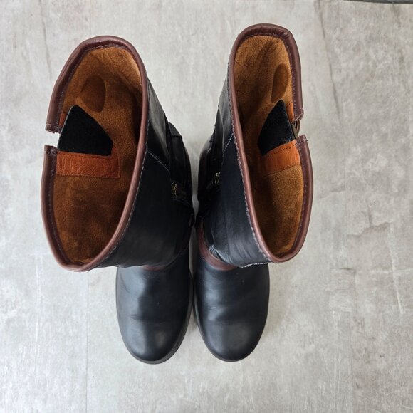 Pikolinos Moto Boots Womens 6.5-7 Black Leather Buckle Biker Block Heel Booties - Picture 2 of 14